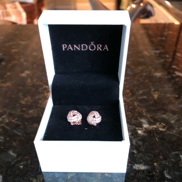 Pandora Rose Sparkling Love Knot Stud Earrings - Picture 5 of 6